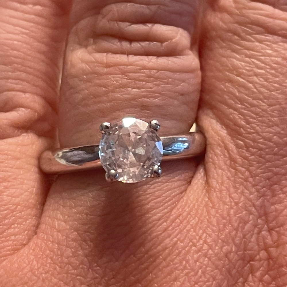 Sterling silver cz engagement ring